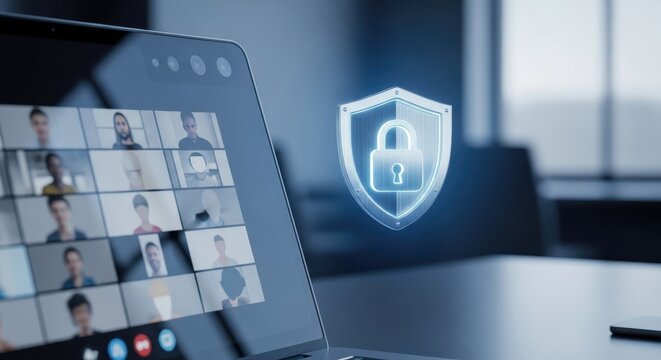 Secure Online Video Conference on Laptop Representing Data Privacy and Protection for Remote Communication and Collaboration