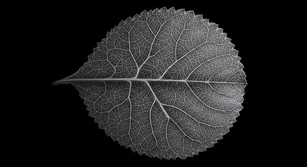 Illuminated Skeletal Leaf: A High-Contrast Study of Intricate Veins