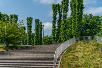 Stair alley that goes to the town, music house