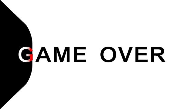 Bold Game Over Text with a Black and White Design