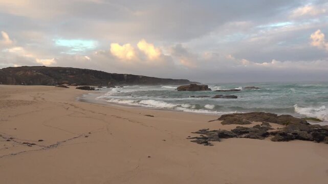 Cloudy Sunset at Vilanova de Milfontes Beach, Algarve, Portugal - 1738
