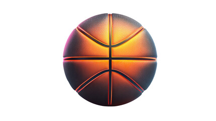 Obraz premium Striking Basketball Illustration with Vibrant Orange Glow on transparent background