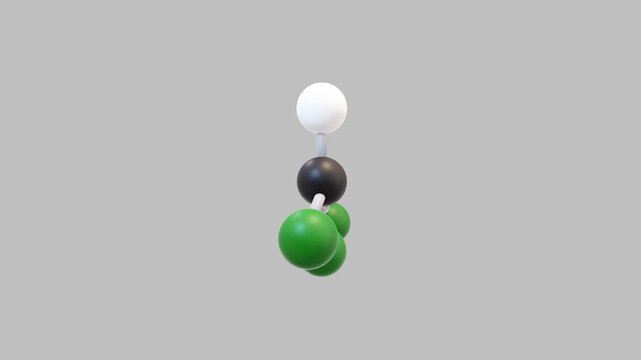 3D Animation Chloroform Molecule Atom Model Ball and Stick Model