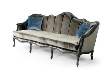 Classic sofa isolated on white background . corner view