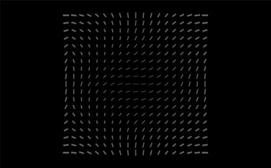 Magnetic field pattern with dipole flux lines. Abstract vector grid for physics and science visuals, tech backgrounds, UI and infographic design. Clean monochrome texture. Vector Illustration