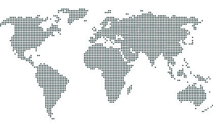 Dotted color world map vector	
