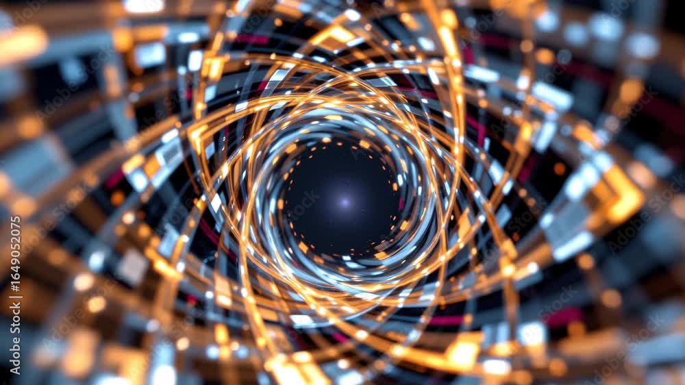 Aufkleber futuristic abstract digital tunnel: a captivating and mesmerizing abstract digital tunnel, filled wi