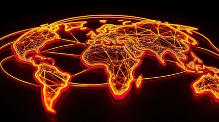 Global Network: A Vibrant Digital World Map