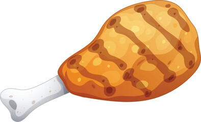 grilled chicken leg vector image