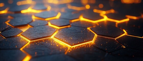 Abstract Hexagonal Glowing Pattern: A Futuristic Design