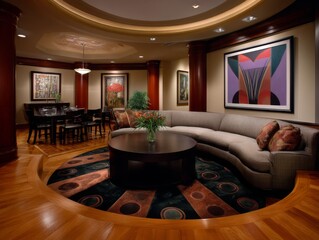 Elegant living room interior design modern home interior photography cozy atmosphere wide angle contemporary aesthetics
