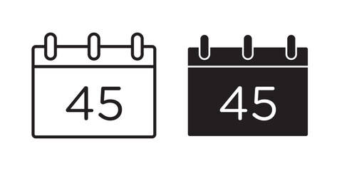 Calendar date icon Set of calendar icons on a white background stroke and fill 