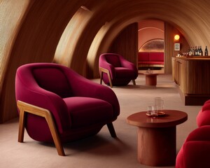 Cozy lounge seating arrangements modern interior photography contemporary design perspective relaxation concept