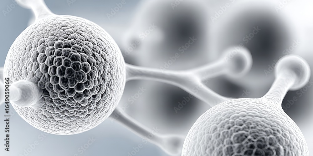 Poster exploring the microscopic world detailed visualization of cells and molecular structures