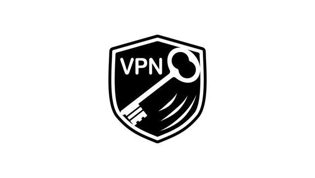 vpn symbol, black isolated silhouette