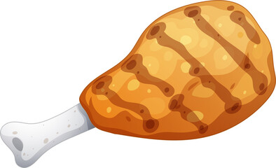 grilled chicken leg vector image