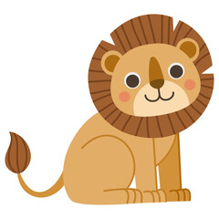 Illustration of a lion animal in flat style