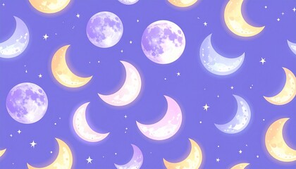 Seamless, light, background, night, moon, pattern, repeated, elegant, minimalistic, celestial, dreamy, decorative, soft, versatile, subtle, modern, clean, artistic, abstract, continuous, whimsical, lu