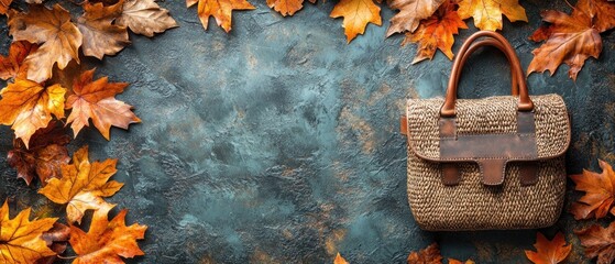 Autumnal Handbag Fashion: A Stylish Accessory Amidst Fall Leaves