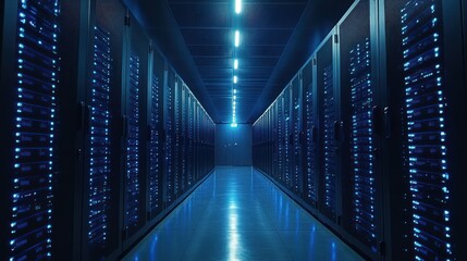 Inside the Digital Core: A Glimpse into a Modern Data Center's Server Room