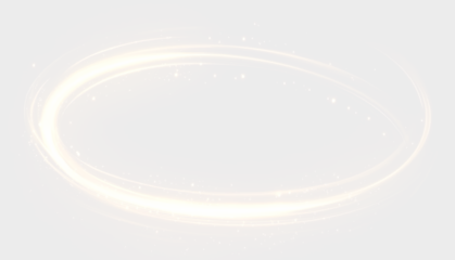 Isolated gold ring with electric shine on white PNG