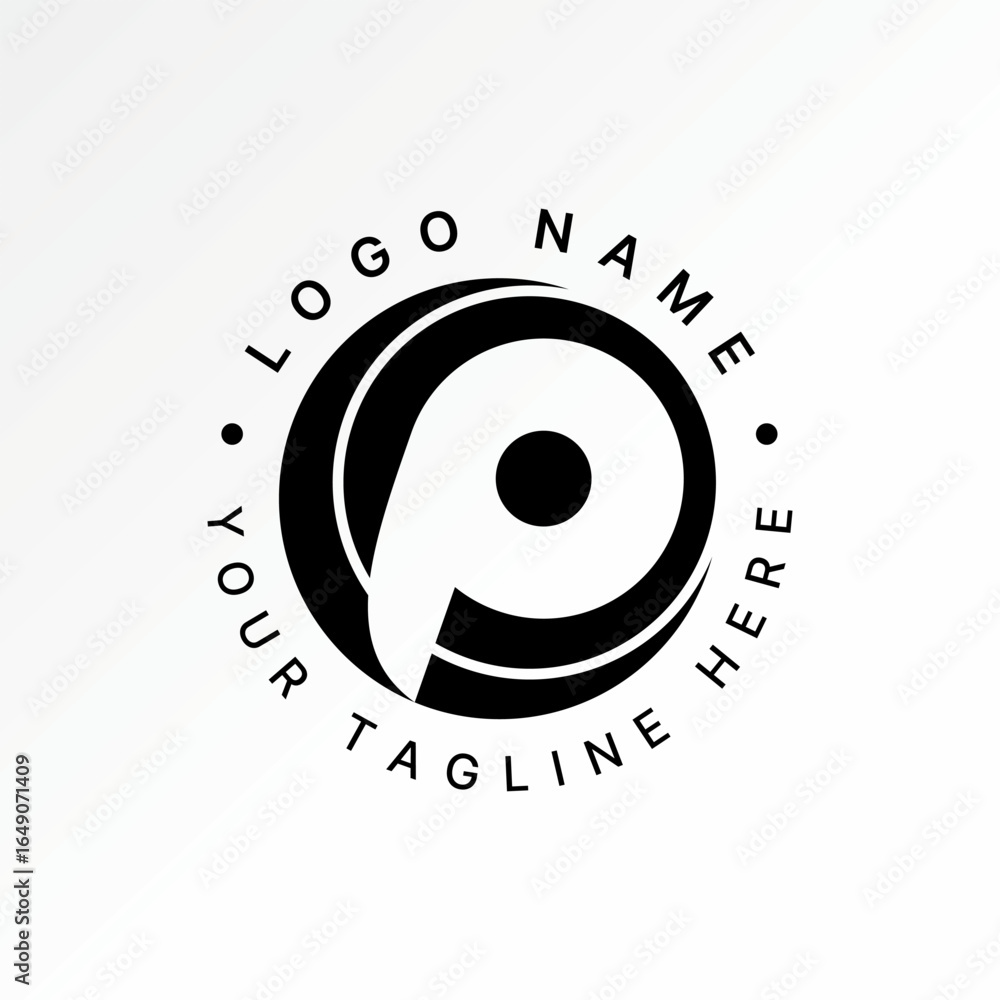 Poster logo design graphic concept creative premium vector stock image top sell initial p font circle cut n