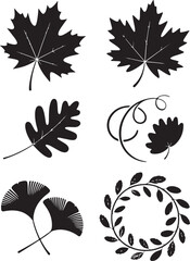Obraz premium Elegant autumn leaf silhouettes for design projects