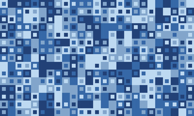Abstract blue square mosaic pattern.  Perfect for tech, data, digital, or corporate designs.  Represents connectivity, complexity, or modern technology.