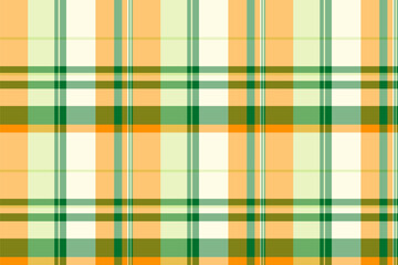 Stage vector check fabric, deluxe pattern tartan plaid. Forest seamless background textile texture in green and light colors.
