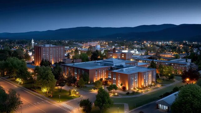 The University Town under the Night Serene