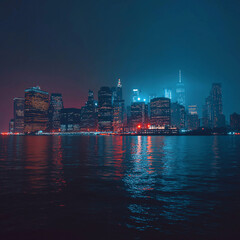 Obraz premium singapore skyline at night