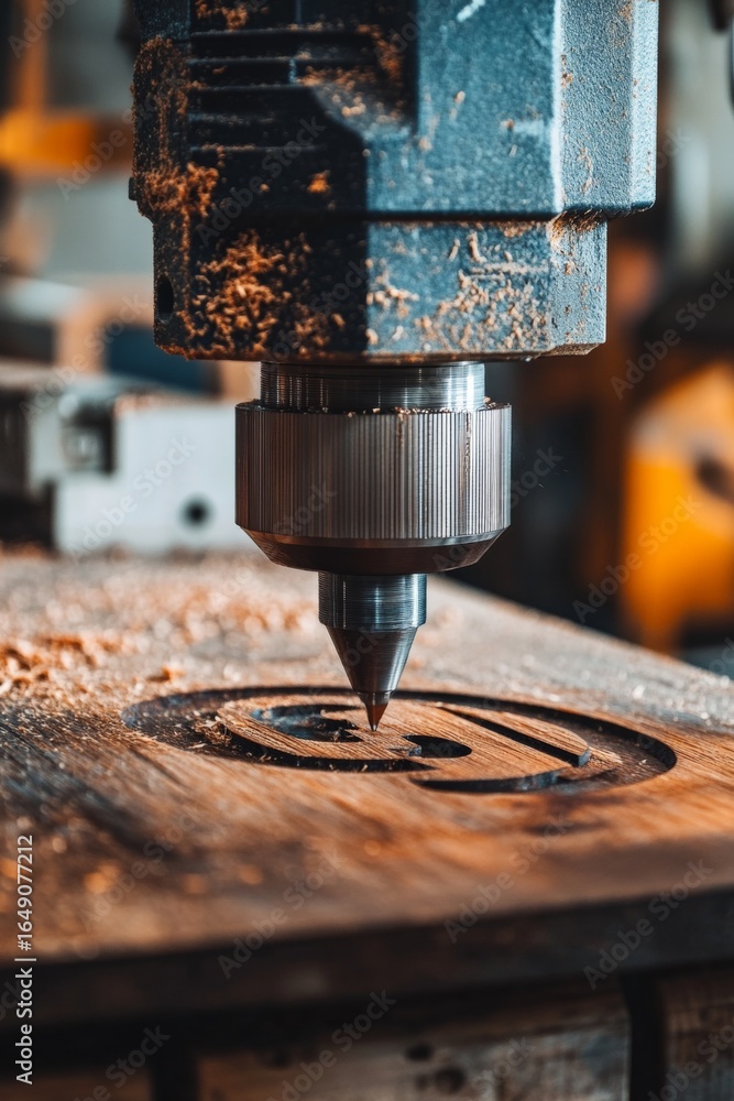 Poster precision woodworking with a cnc router crafting unique and intricate designs effortlessly