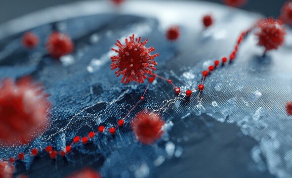 Global virus spread, Earth's surface - Powered by Adobe