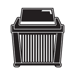 Paper Shredder Icon Vector - Minimal Black Silhouette