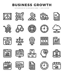 vector business growth types icon set in lineal style. vector illustration.