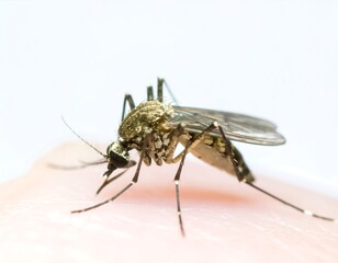 Obraz premium Close-up of a mosquito on skin