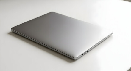 Modern Laptop Computer Closed Silver Technology Business Design