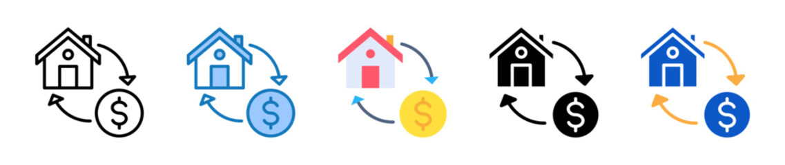 Refinance multiple style icons set design vector illustration. 