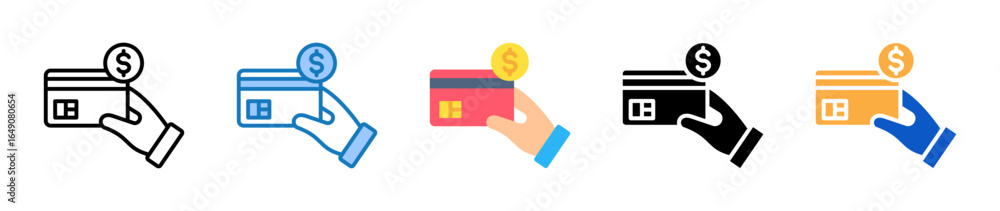 Aufkleber card payment multiple style icons set design vector illustration.