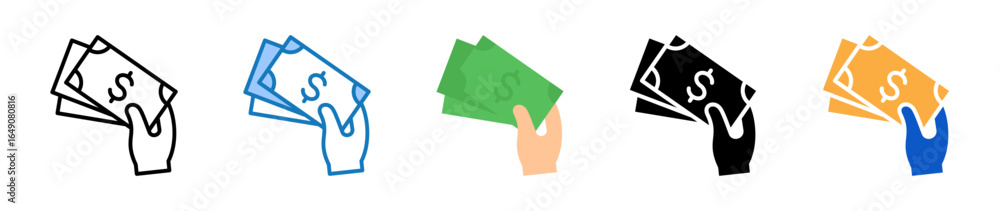 Poster cash payment multiple style icons set design vector illustration.