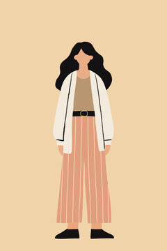 Full length portrait of a person in casual fashion illustration
