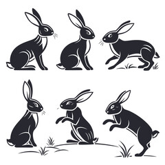A vector illustration of a cute rabbit set for Easter holiday