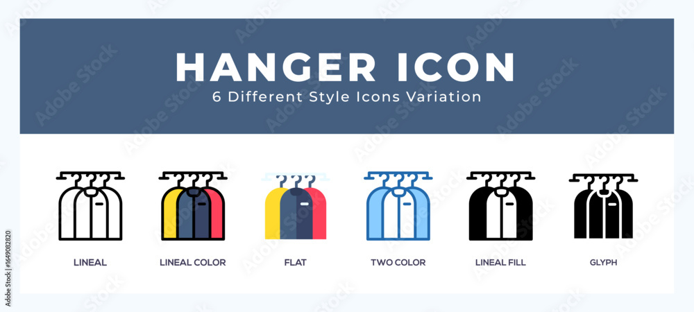 Poster hanger icon set with different styles. design elements for logo. vector illustration.