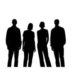 Group of business people silhouettes standing together