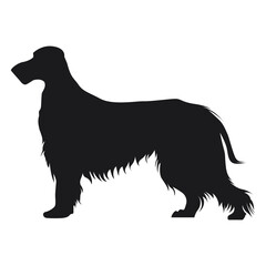 112. A black silhouette of an Afghan Hound