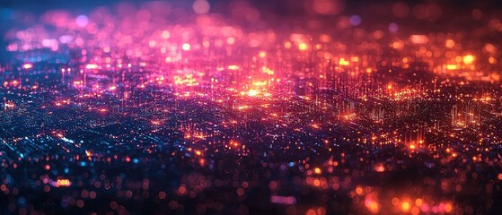 Fototapeta premium Cyberpunk Cityscape: A Digital Metropolis at Night