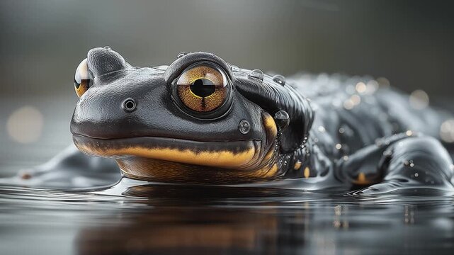 Close-Up of Salamander Eye with Subtle Reflection