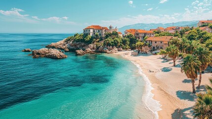 Coastal Village Paradise: Picturesque Beach and Turquoise Waters