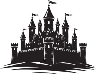 Medieval Castle Silhouette: Ideal for Logos, Designs, and Fantasy