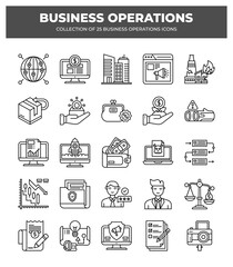 Collection of 25 Business Operations Icons: Streamline Your Workflow